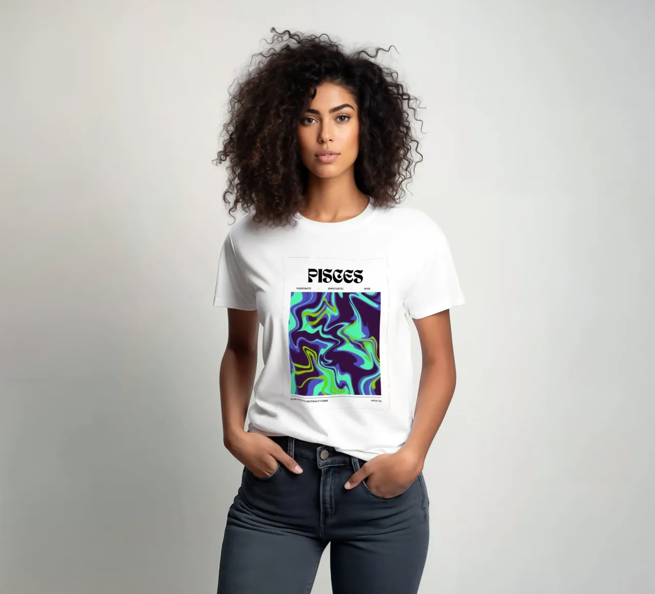 Pisces Abstract - Fluid Psychedelic Zodiac Print t-shirt by NorwesClub