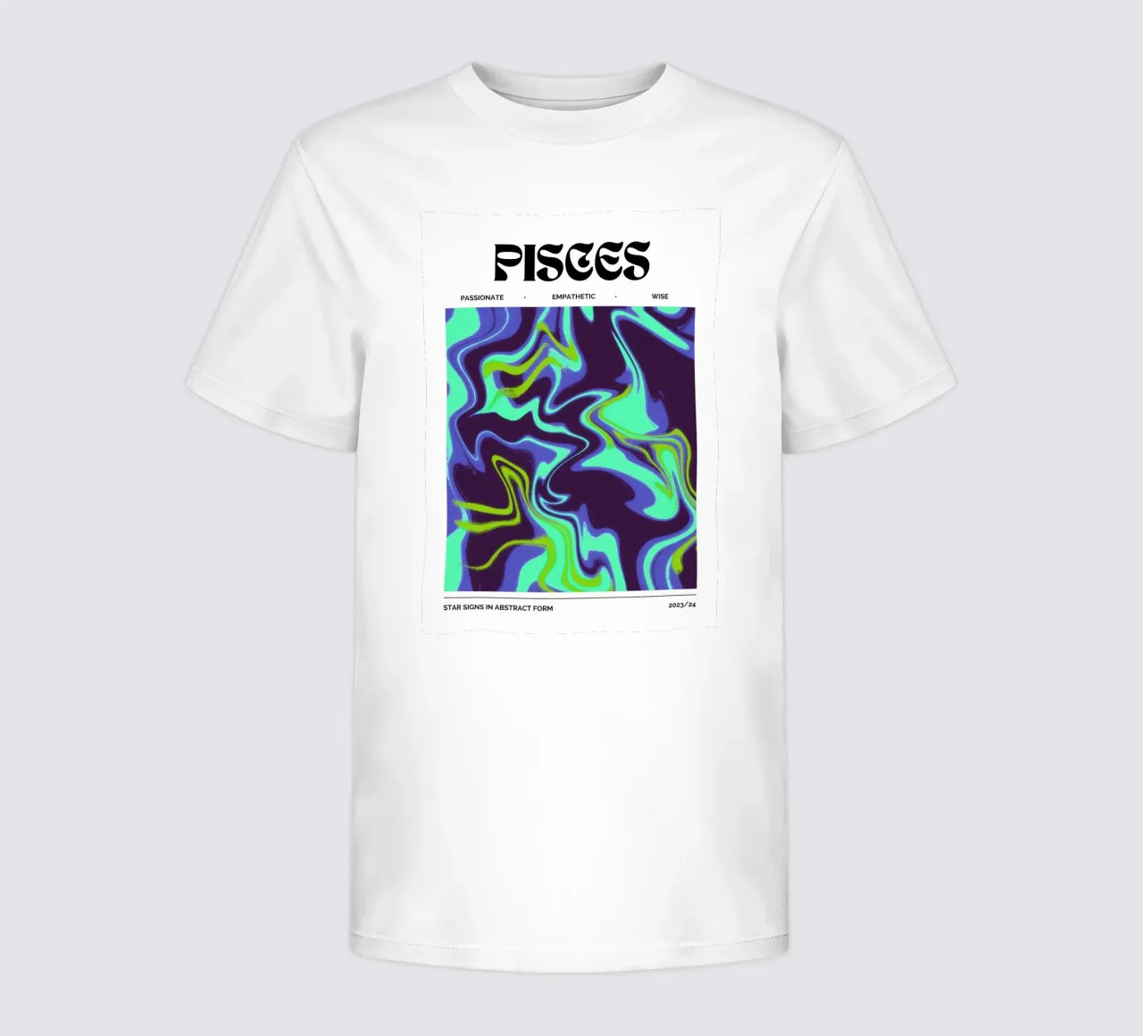 Pisces Abstract - Fluid Psychedelic Zodiac Print kids t-shirt by NorwesClub