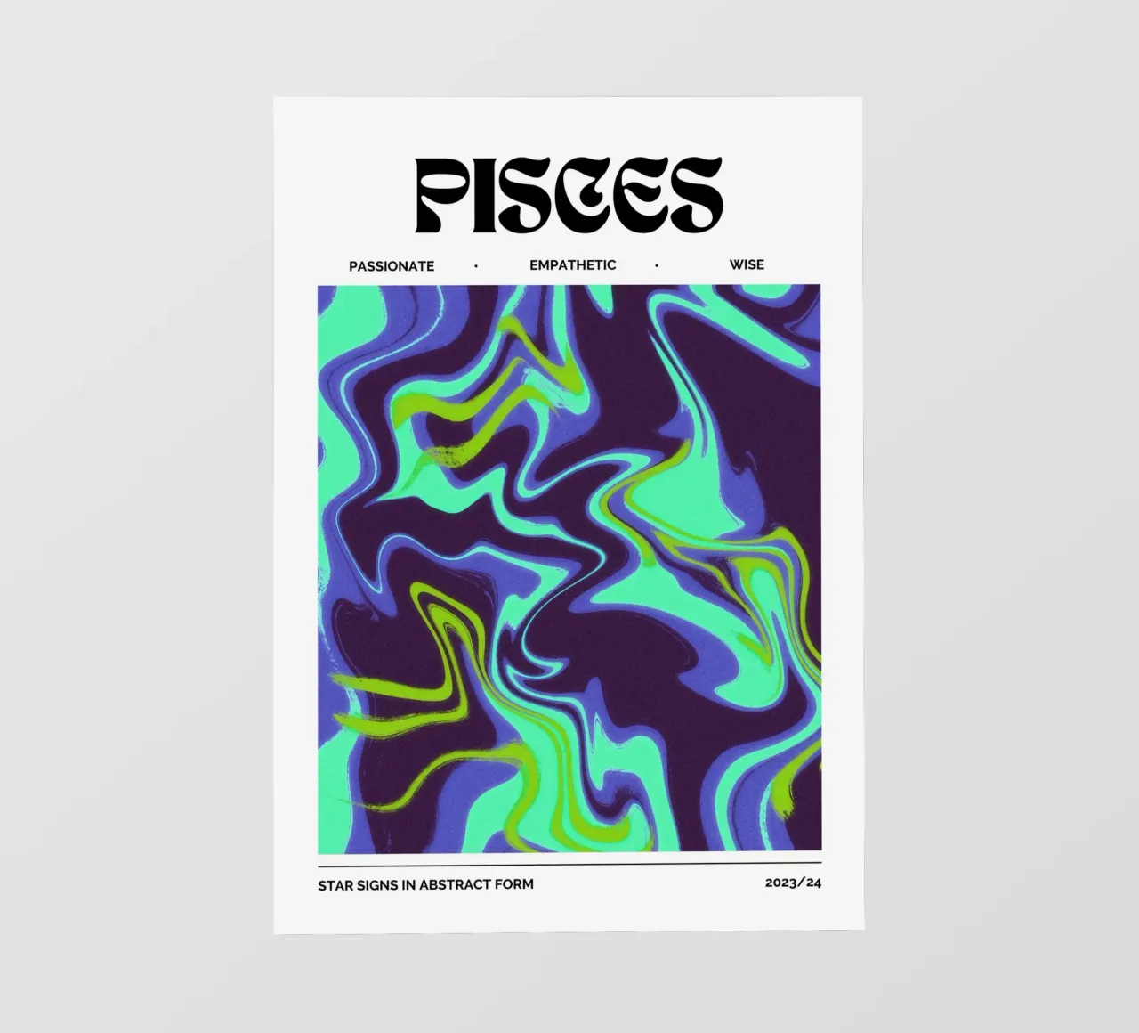 Pisces Abstract - Fluid Psychedelic Zodiac Print photo wallpaper by NorwesClub