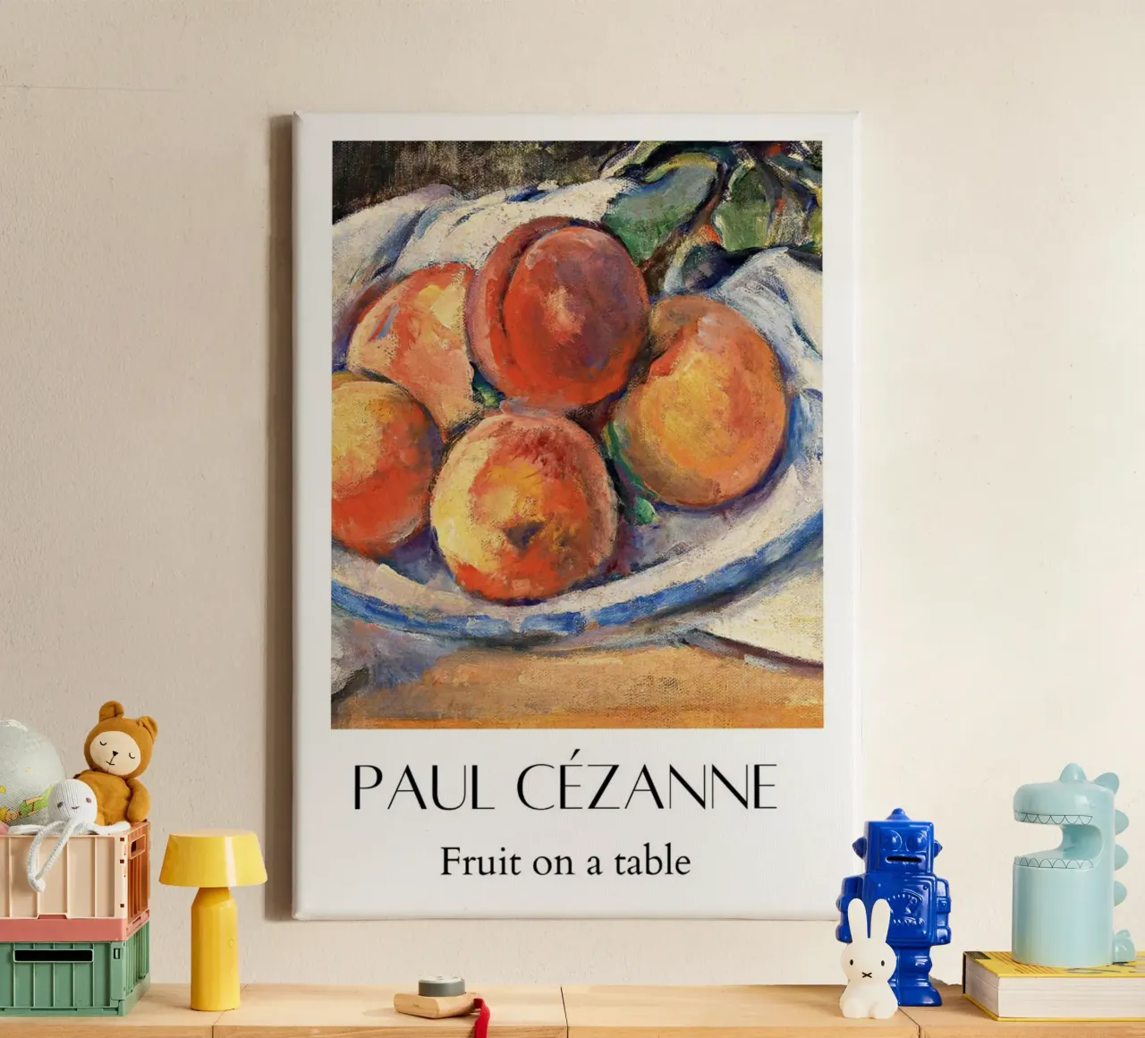 Paul Cezanne Fruits Abstract canvas with Floater frame by WESHH STORE