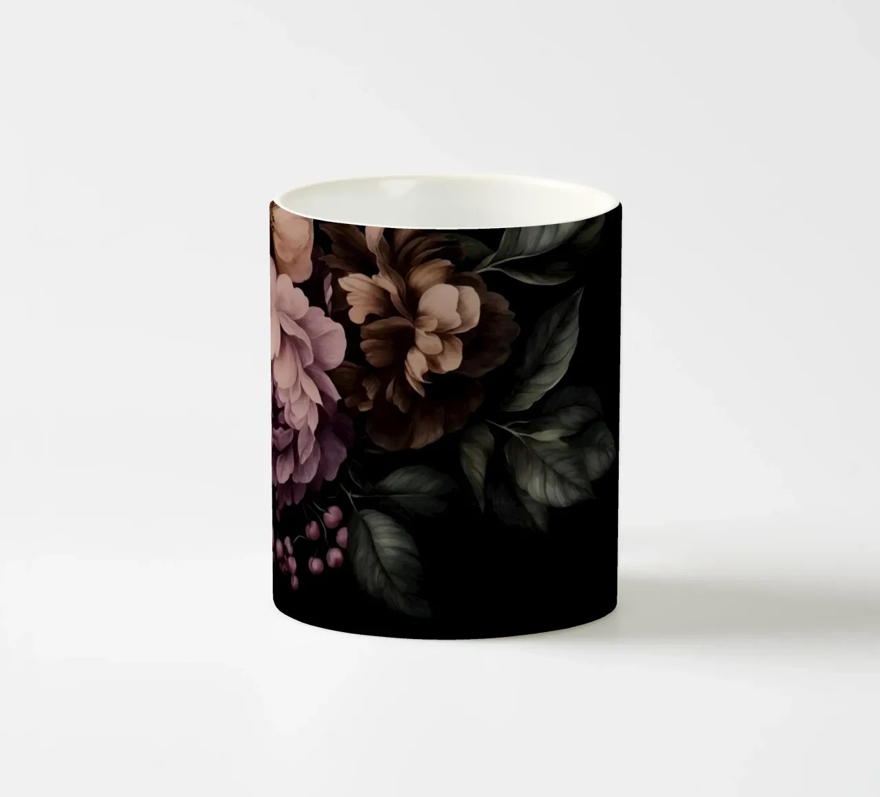 Dichiarazione floreale barocca Dark Academia tazza in ceramica da Andrea Haase Vintage World