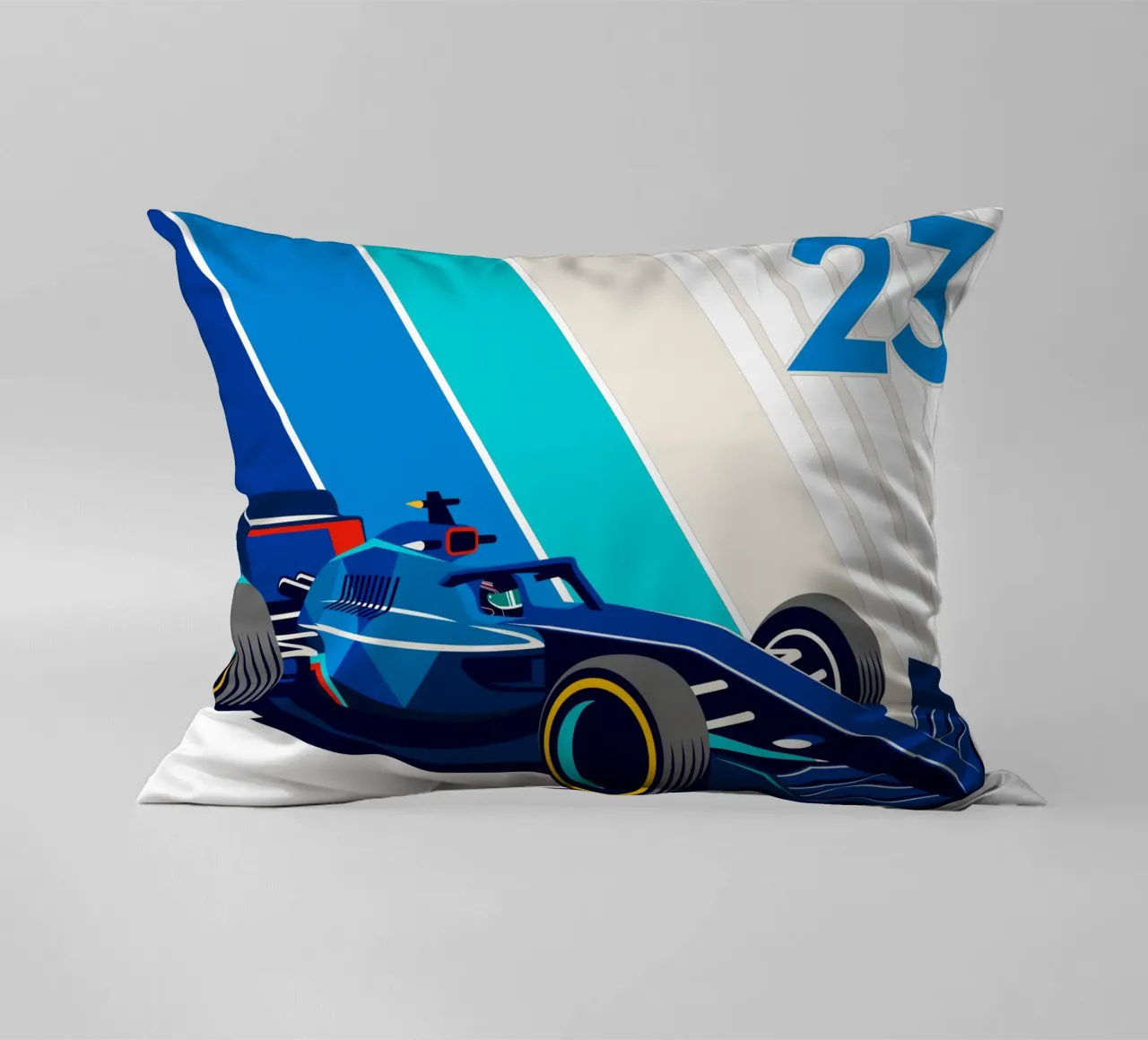 Formula Race Car 23 decorative cushion by Mariel Toigo