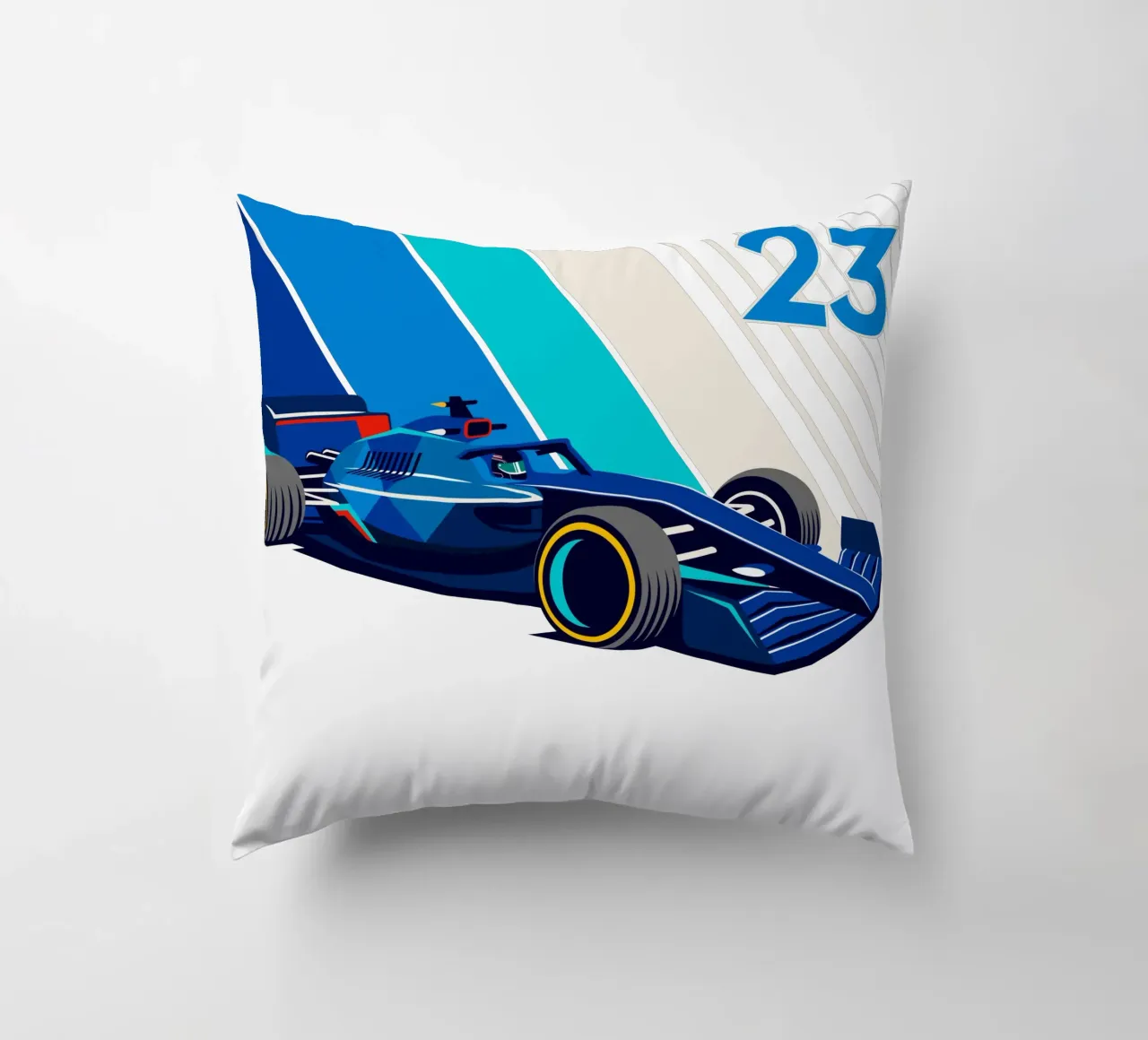 Formula Race Car 23 decorative cushion by Mariel Toigo