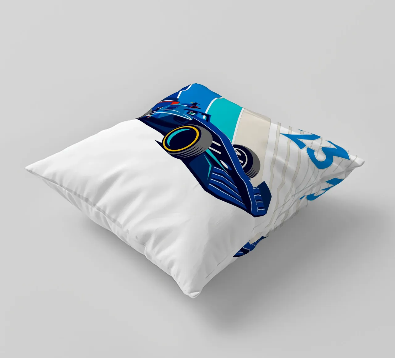 Formula Race Car 23 decorative cushion by Mariel Toigo