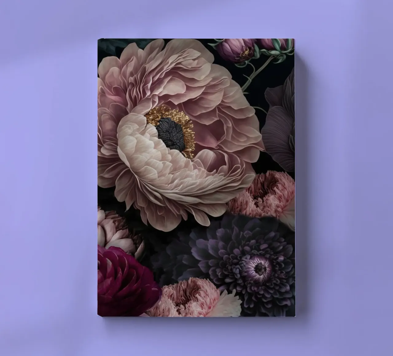 Nocturnal Bloomscape Dark Baroque Flowers notebook by Andrea Haase Vintage World