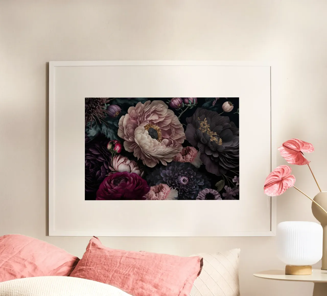 Bloomscape notturno Fiori barocchi scuri carta hahnemühle da Andrea Haase Vintage World