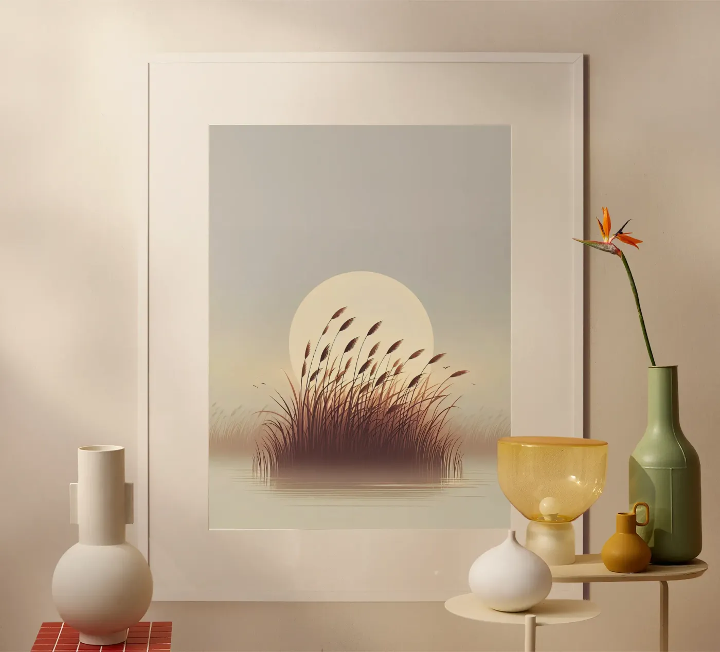 Klein eiland van riet poster van Digital Naive