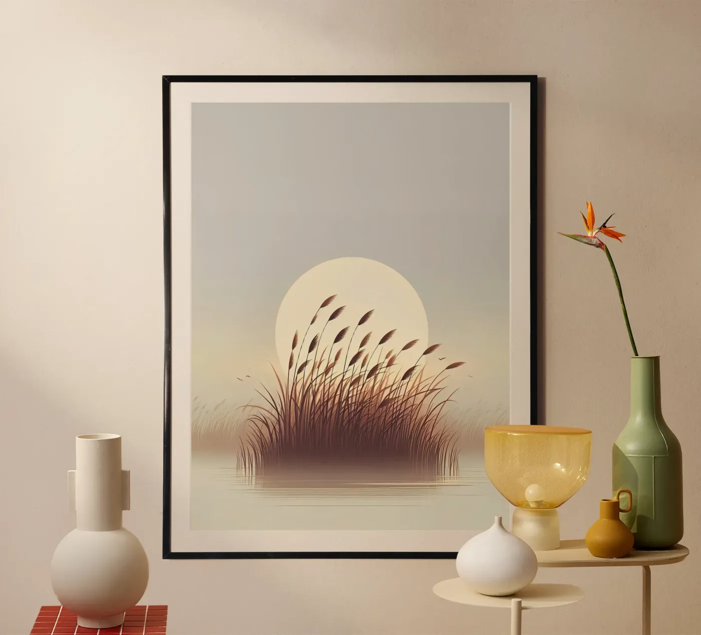 Klein eiland van riet poster van Digital Naive