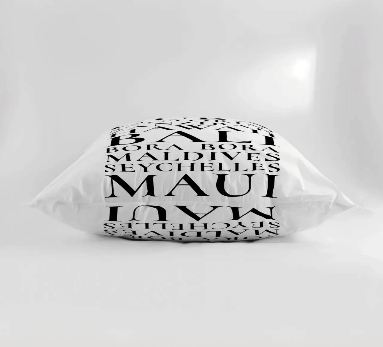 Island dreams Cuba Bali Maui decorative cushion by Typo Designs