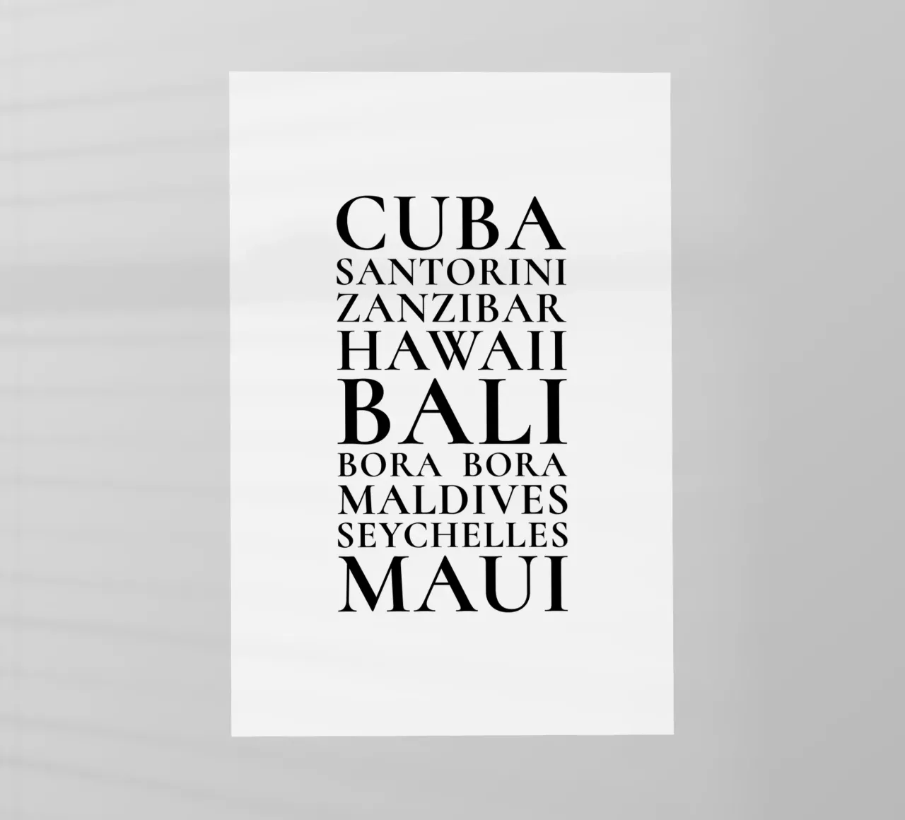 Sogni d'isola Cuba Bali Maui pellicola backlit da Typo Designs