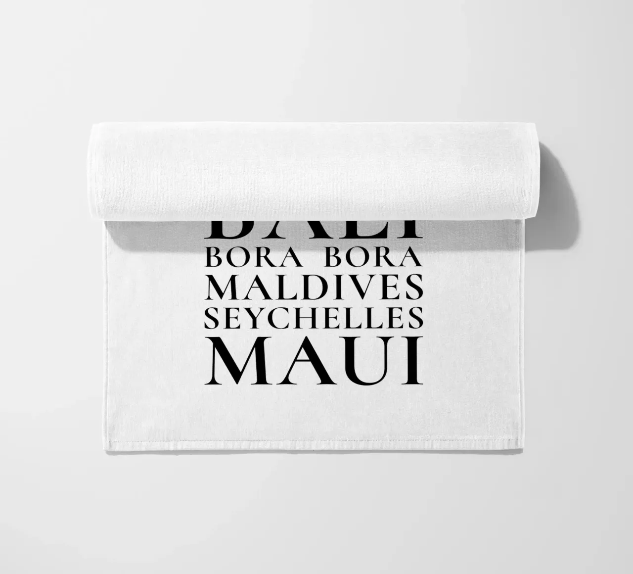 Island dreams Cuba Bali Maui beach towel by Typo Designs