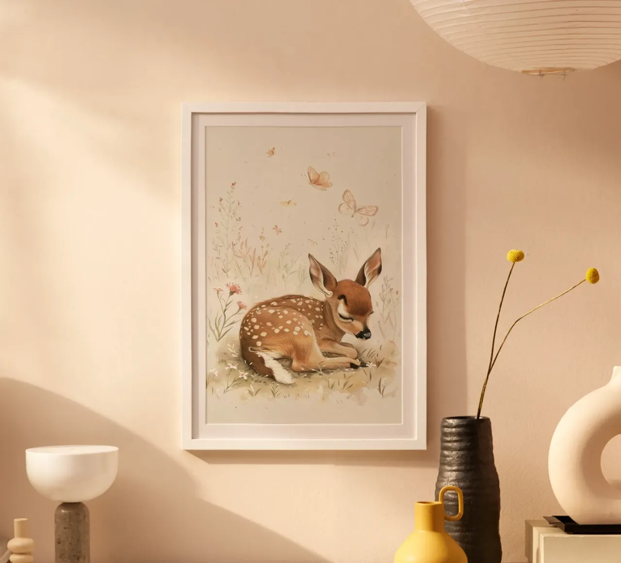 Deer Dream poster with aluminum frame by wonderfolk