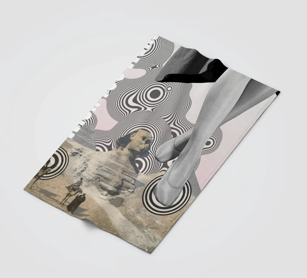 Wish You Were Here | Press Play Art Print Collage fleece blanket by Press Play Art Prints