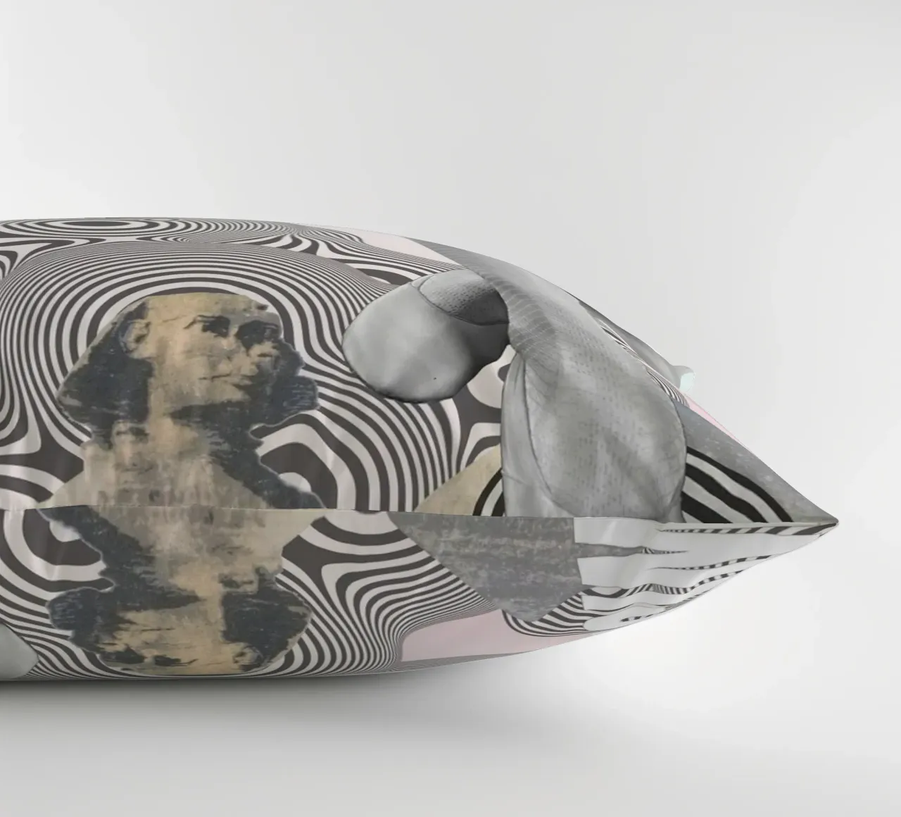Wish You Were Here | Press Play Art Print Collage decorative cushion by Press Play Art Prints