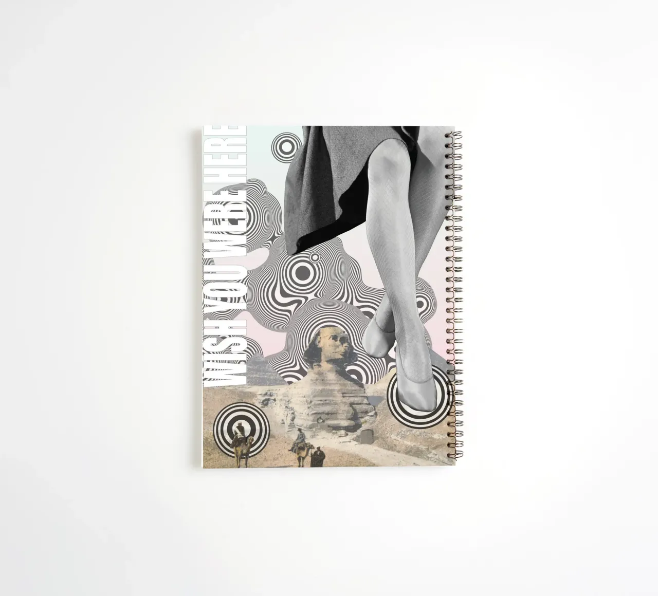 Wish You Were Here | Press Play Art Print Collage spiral notebook by Press Play Art Prints
