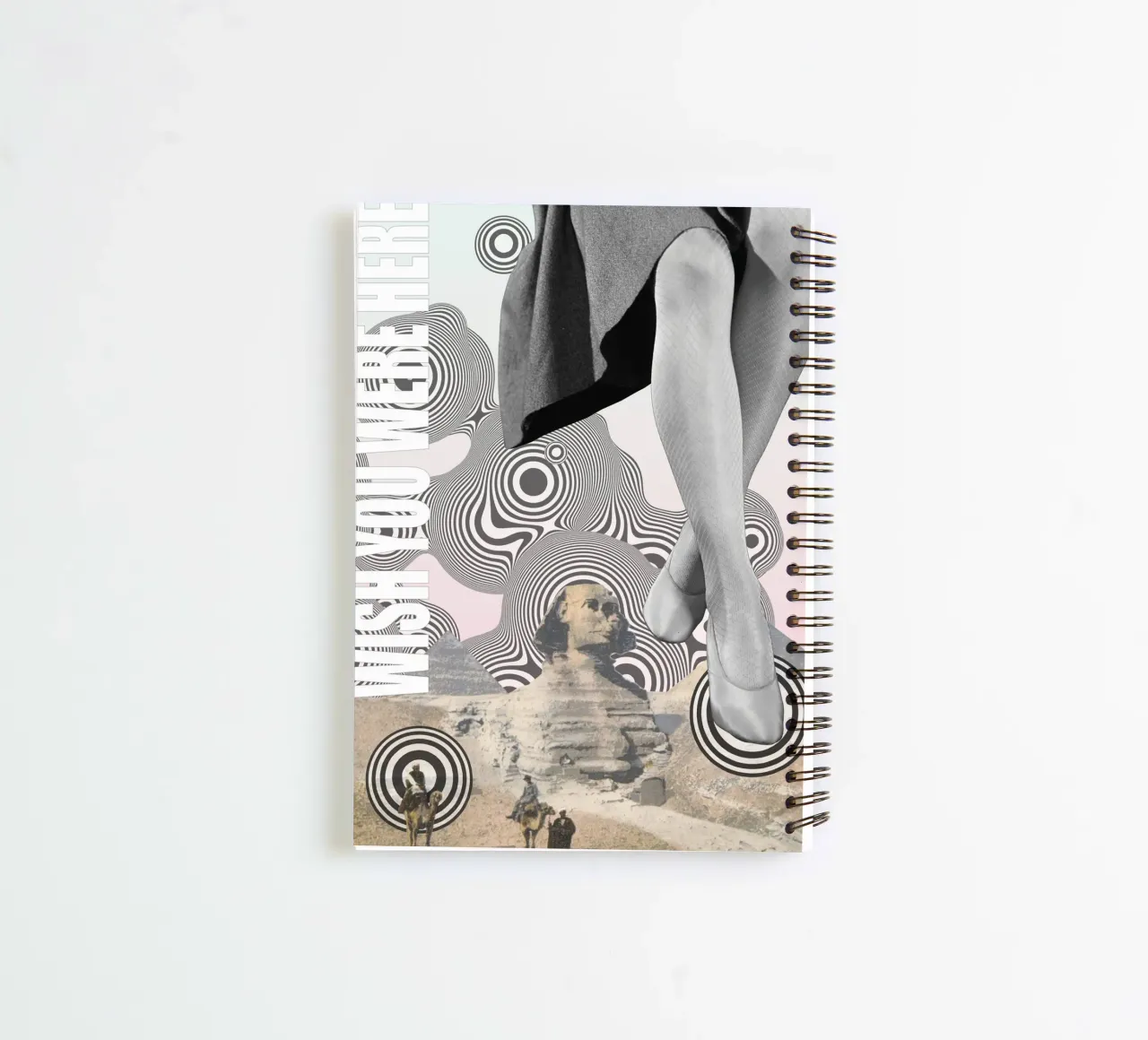 Wish You Were Here | Press Play Art Print Collage spiral notebook by Press Play Art Prints