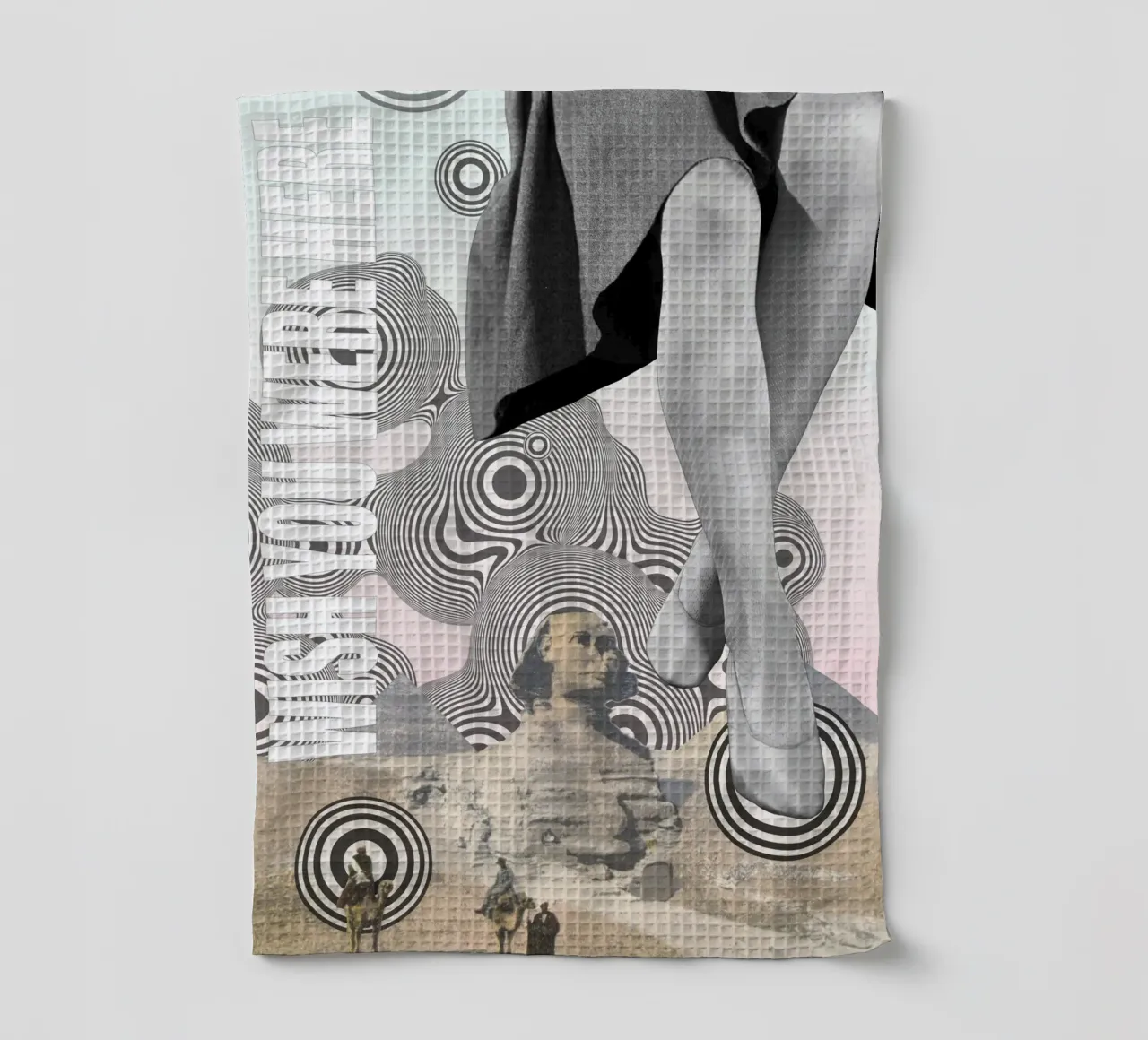Wish You Were Here | Press Play Art Print Collage torchon de Press Play Art Prints