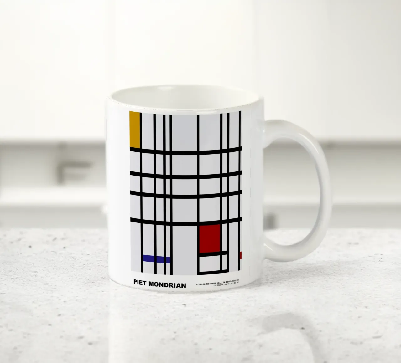 Composizione Giallo Blu Rosso, 1937 tazza in ceramica da Turner Kyle
