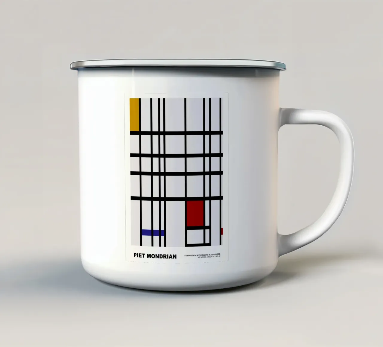Composizione Giallo Blu Rosso, 1937 tazza in smalto da Turner Kyle