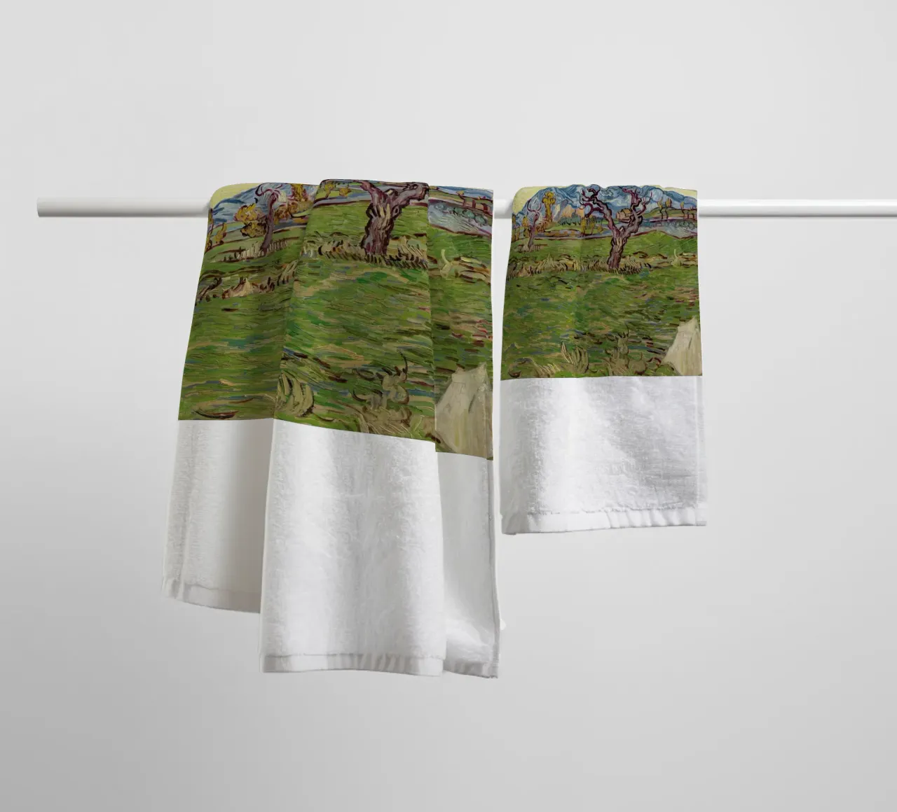 the olive trees twist their branches towel by cloud shop
