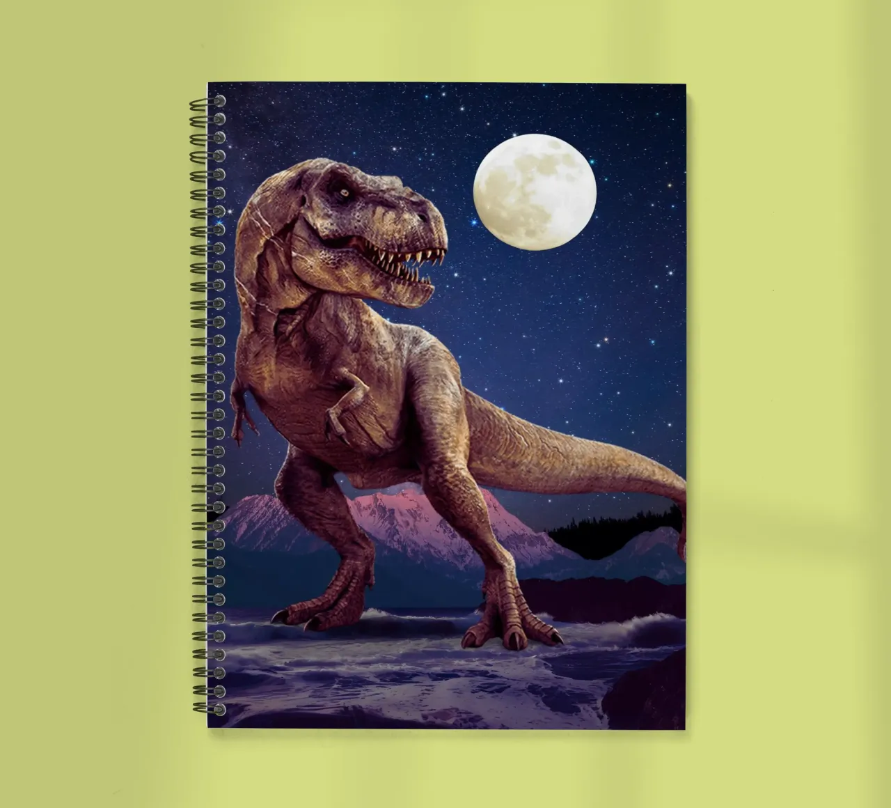 Tyrannosaurus Rex under the moonlight diario ad anelli da Berwies Artwork