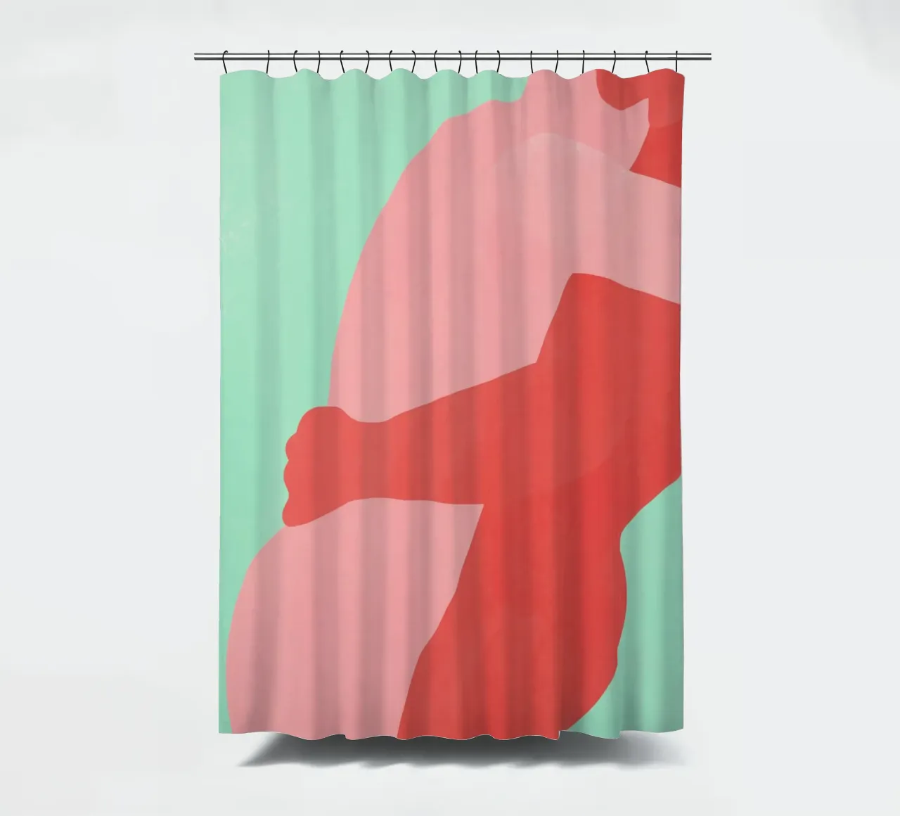 Minimal figure 18 shower curtain by Little Dean