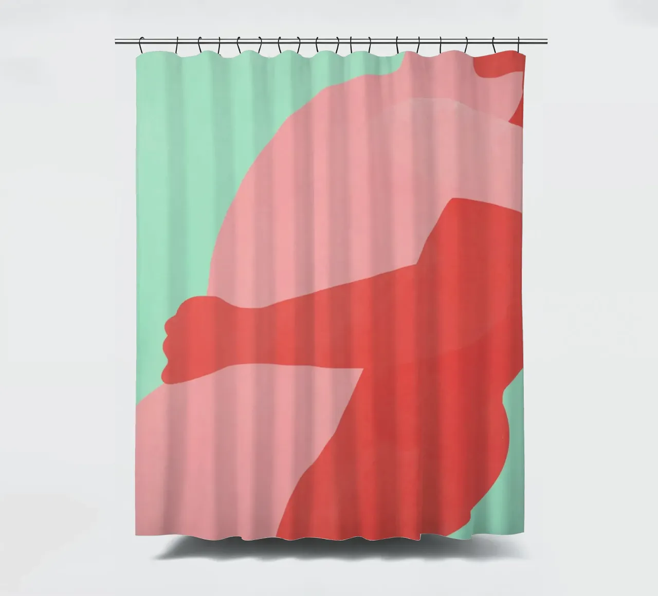 Minimal figure 18 shower curtain by Little Dean