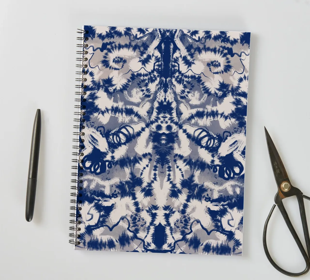China blue rorschach 05 spiral notebook by Little Dean