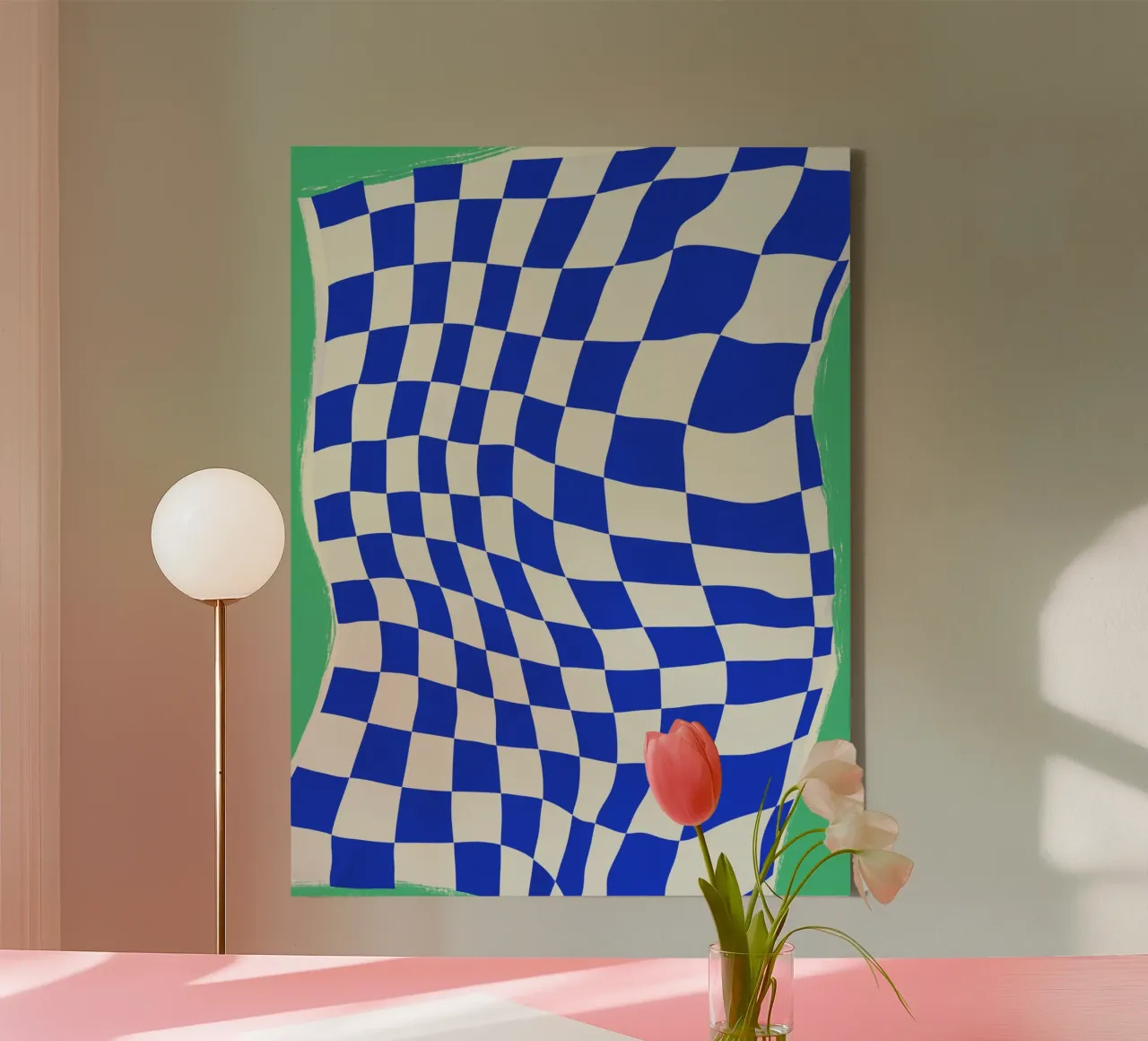 Checker fabric canvas by Little Dean