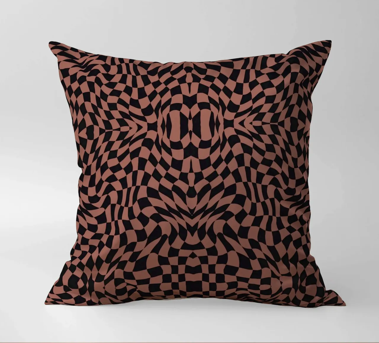 Symmetrical checker vibration decorative cushion by Little Dean