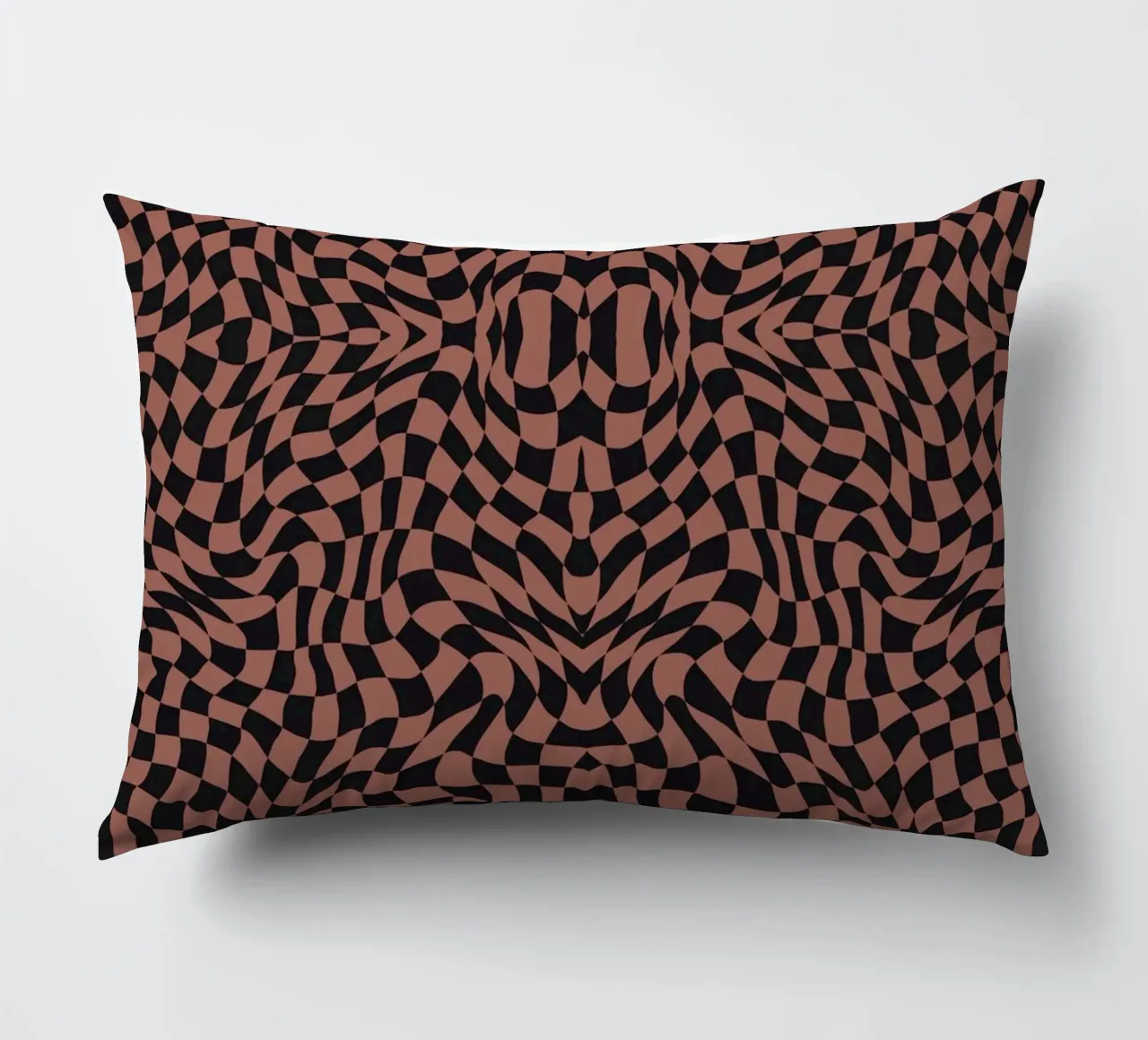 Symmetrical checker vibration decorative cushion by Little Dean