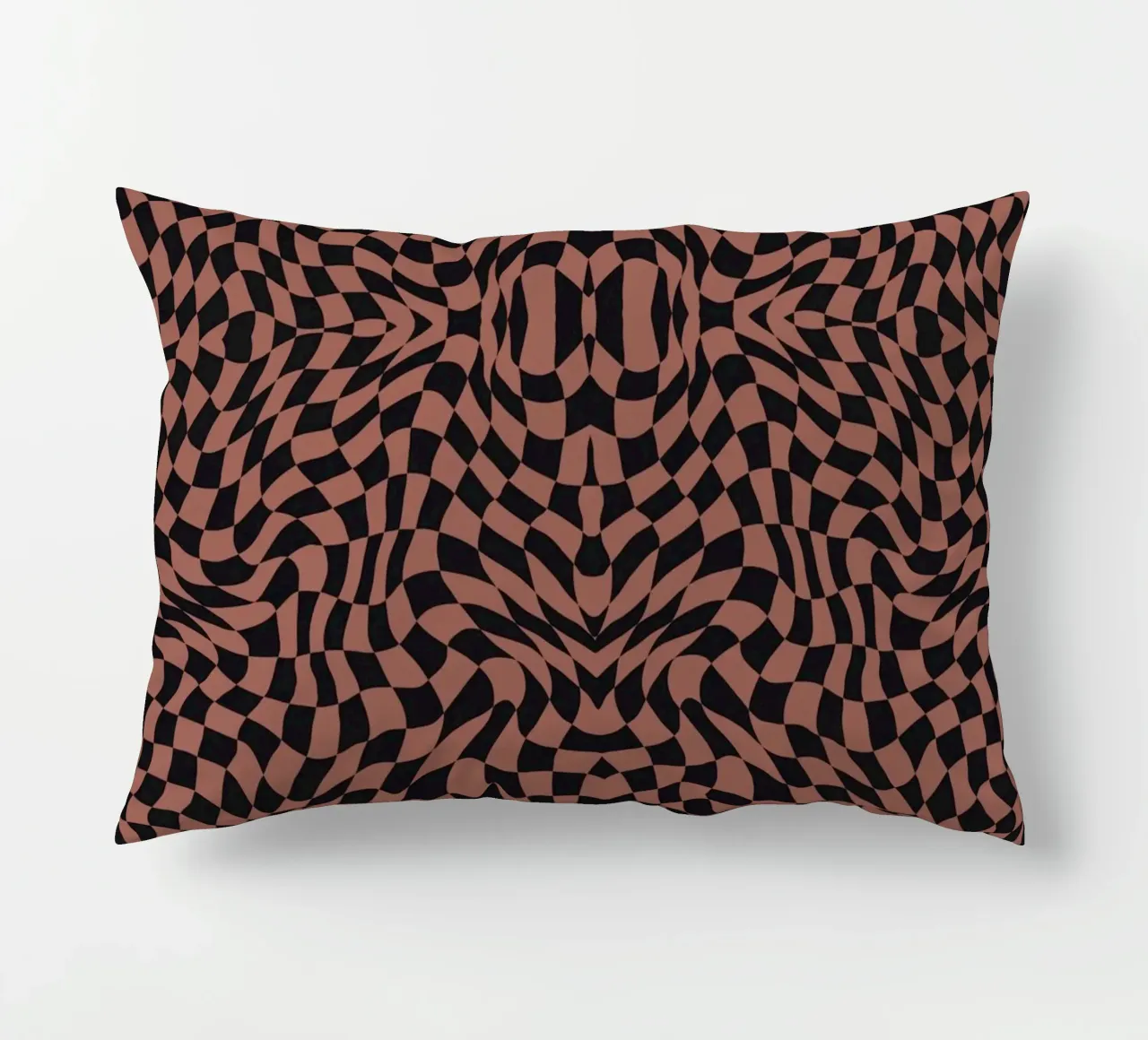 Symmetrical checker vibration decorative cushion by Little Dean