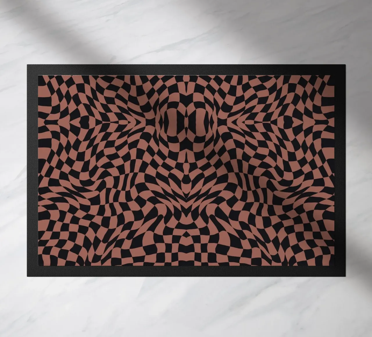 Symmetrical checker vibration doormat by Little Dean