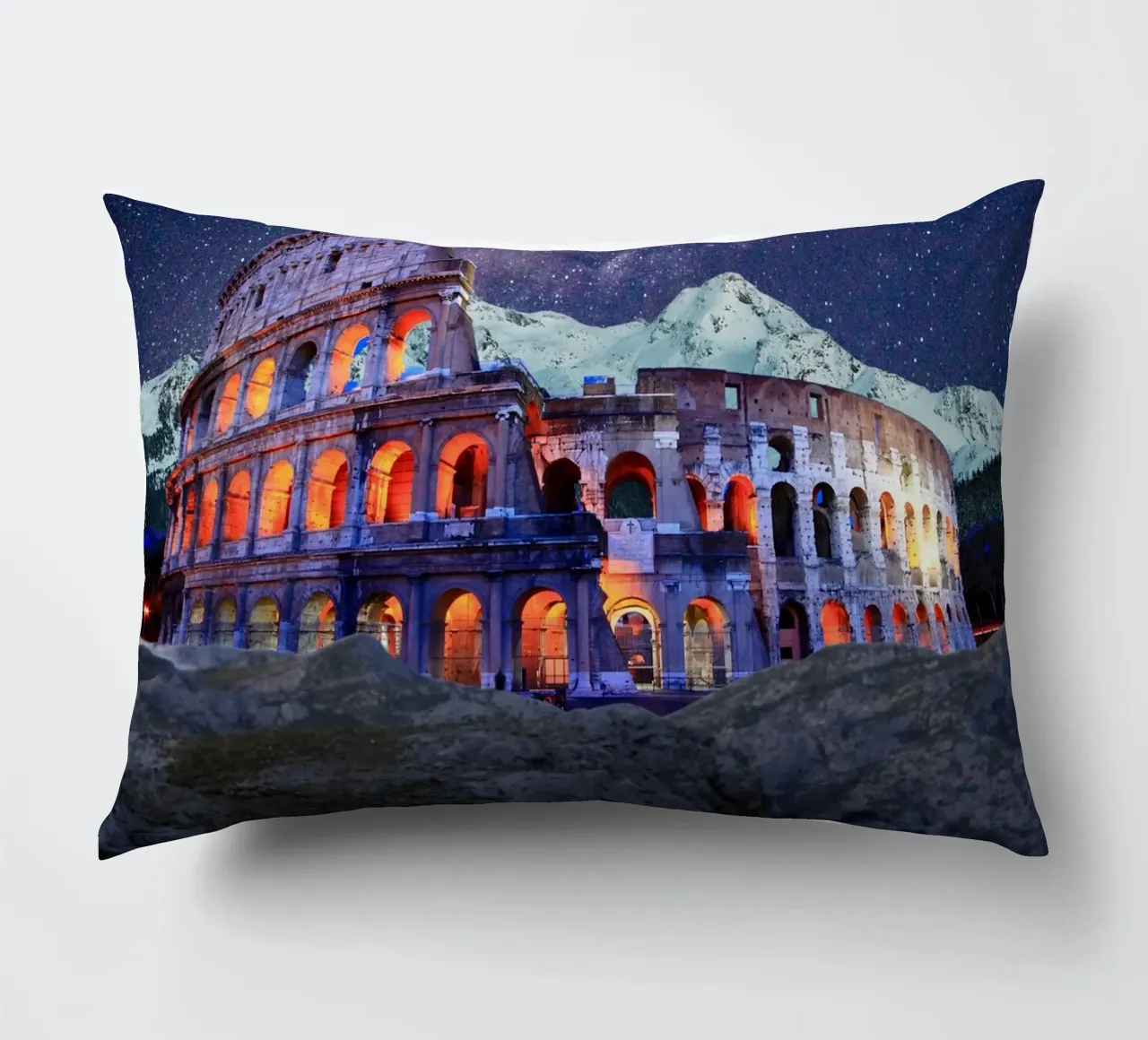 Colosseum under the stars decorative cushion by Berwies Artwork