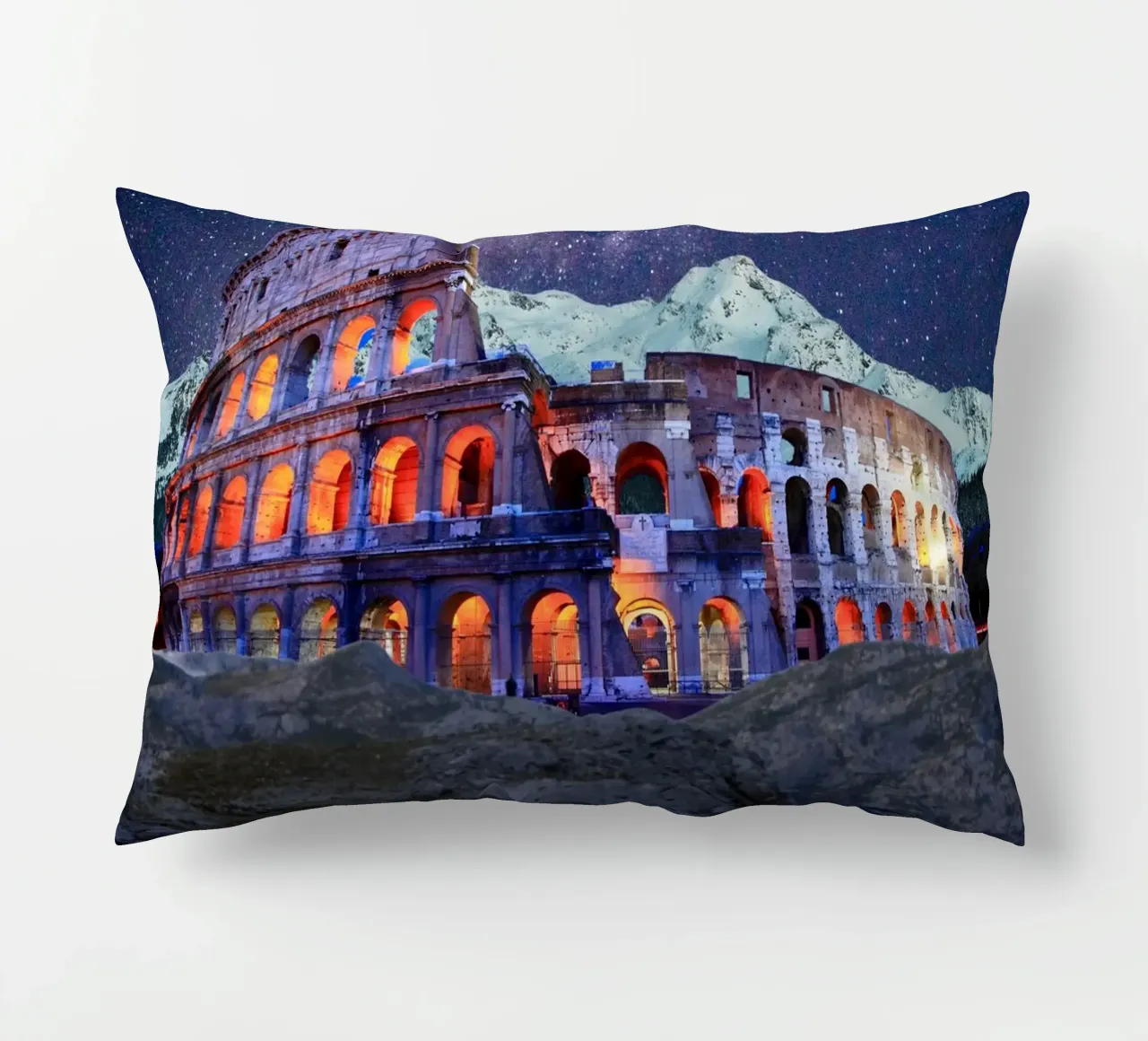 Colosseum under the stars decorative cushion by Berwies Artwork