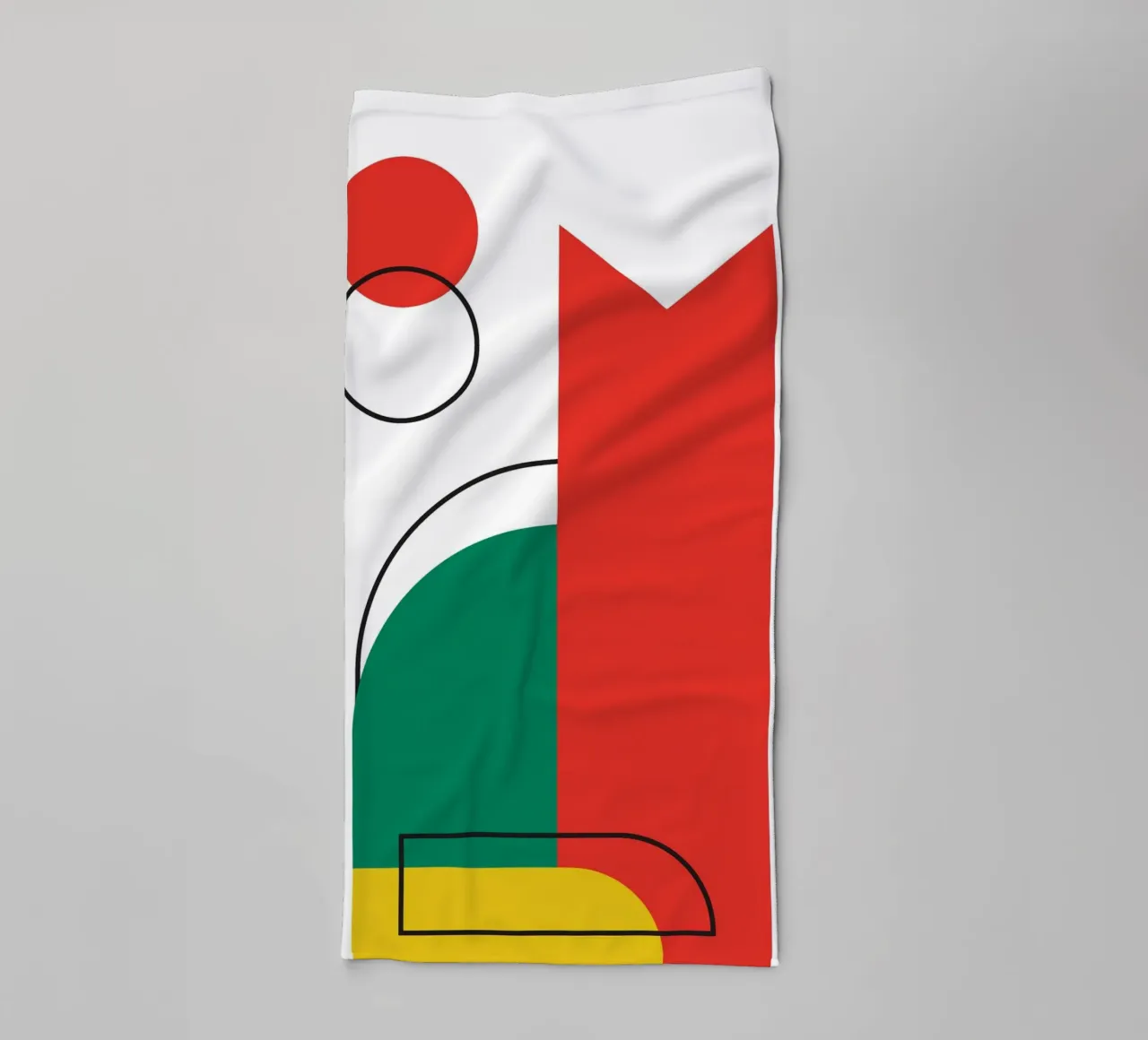 Cat Bauhaus Modern towel by Family Bauhaus Art