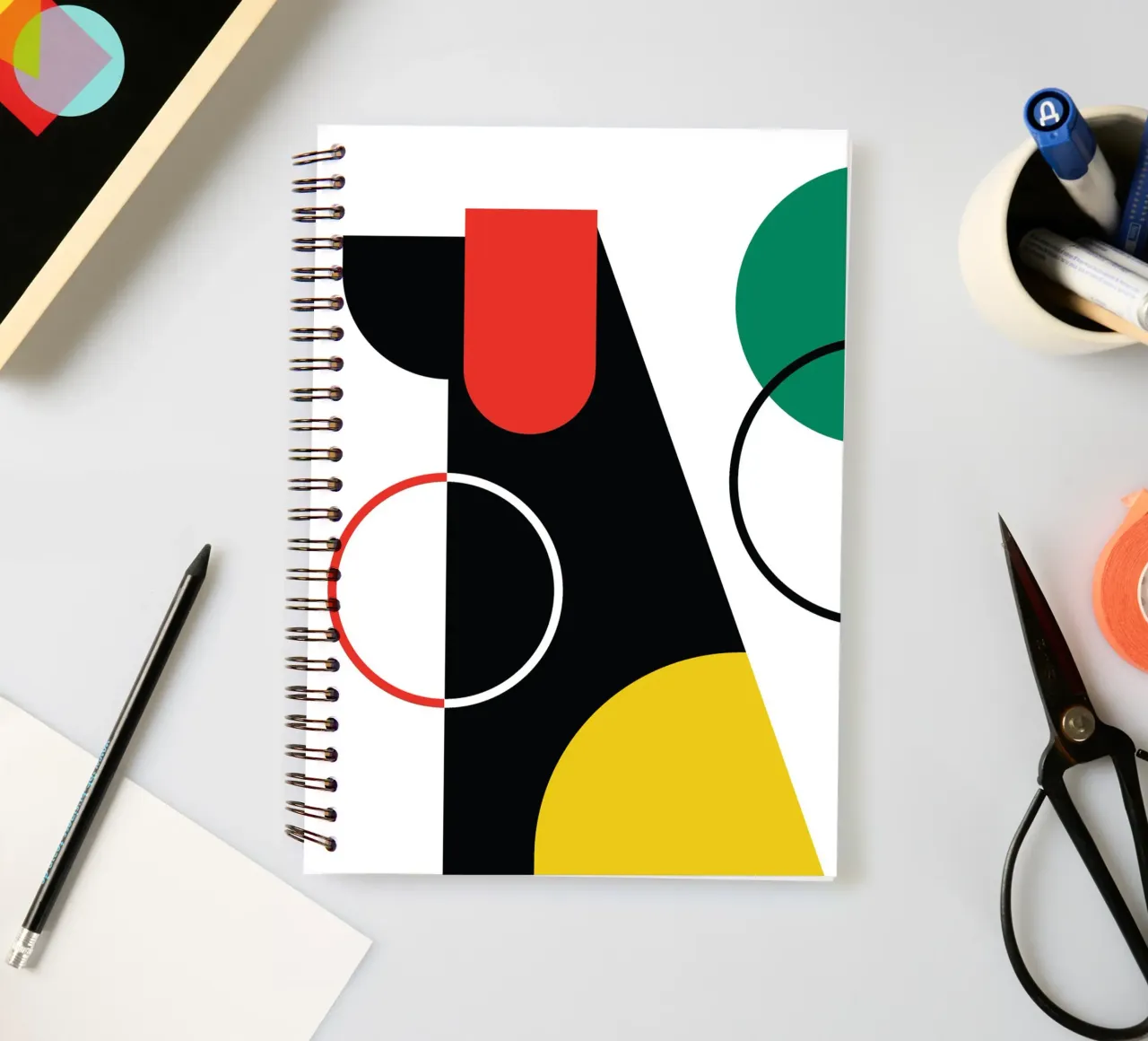 Dog Bauhaus Minimalist spiral notebook by Family Bauhaus Art