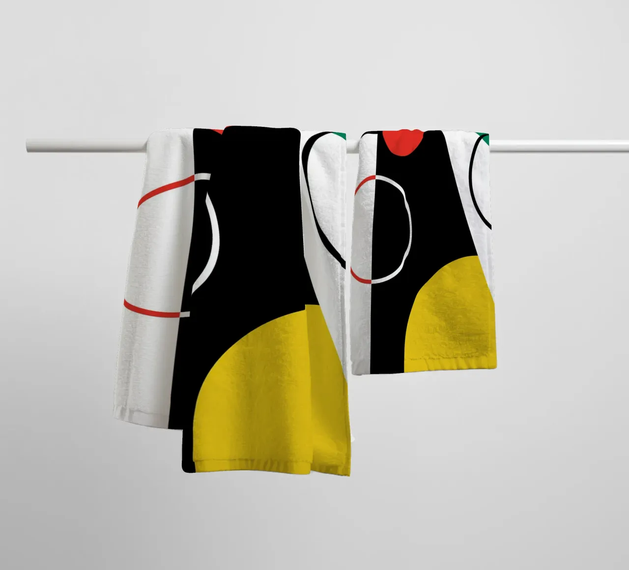 Dog Bauhaus Minimalist towel by Family Bauhaus Art
