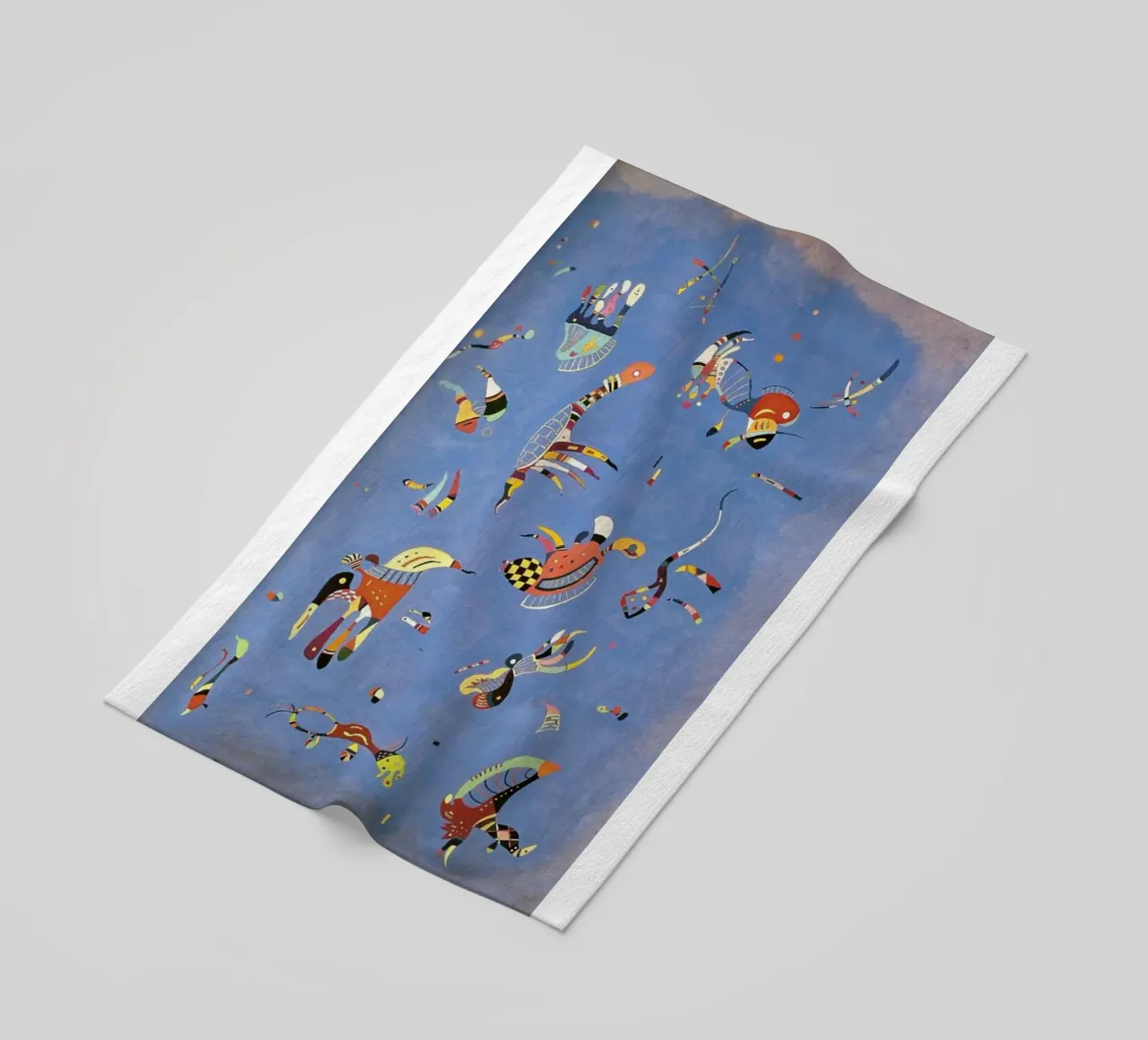multicolored pieces floating objects beach towel by lara shop