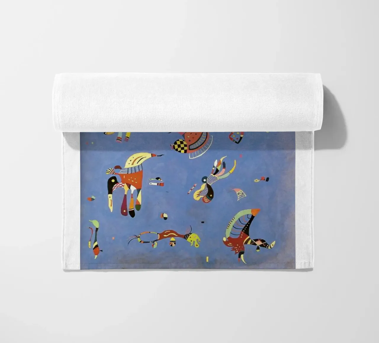 multicolored pieces floating objects beach towel by lara shop