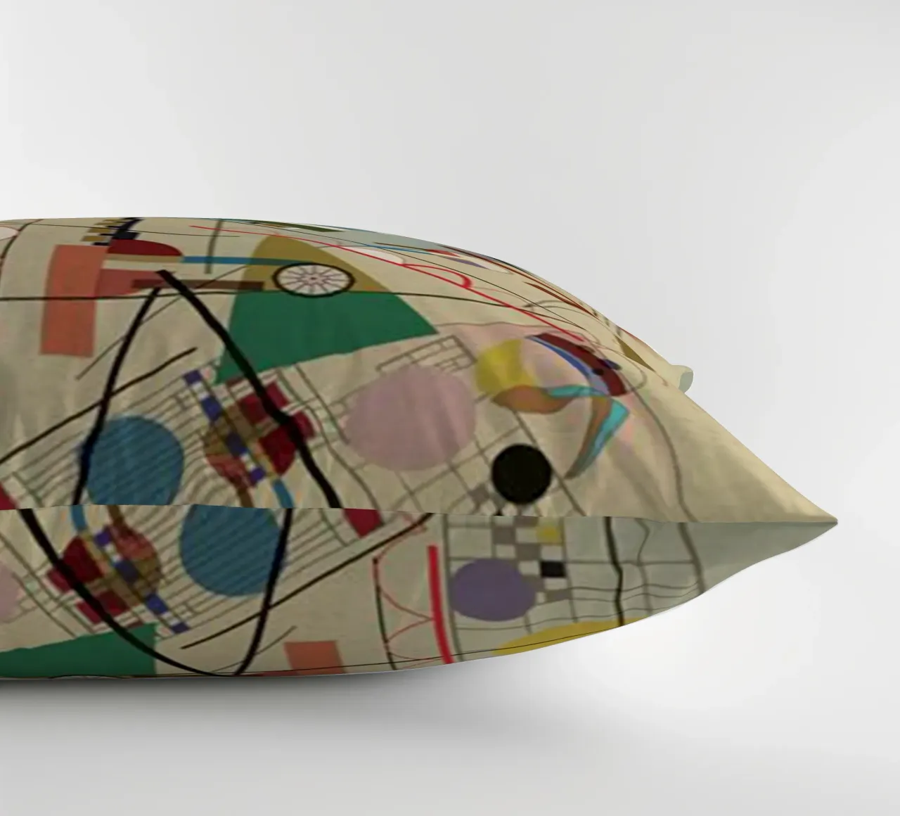 circles, squares, intersecting lines decorative cushion by lara shop