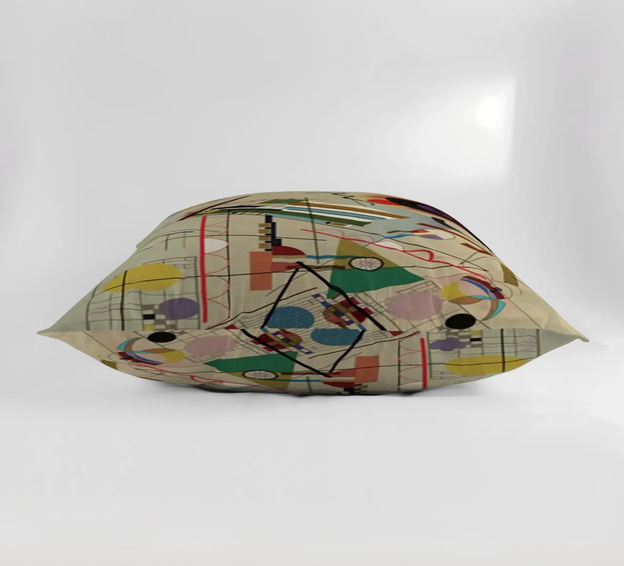 circles, squares, intersecting lines decorative cushion by lara shop