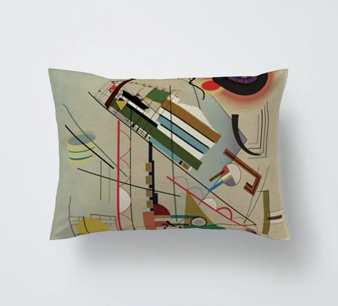 circles, squares, intersecting lines decorative cushion by lara shop