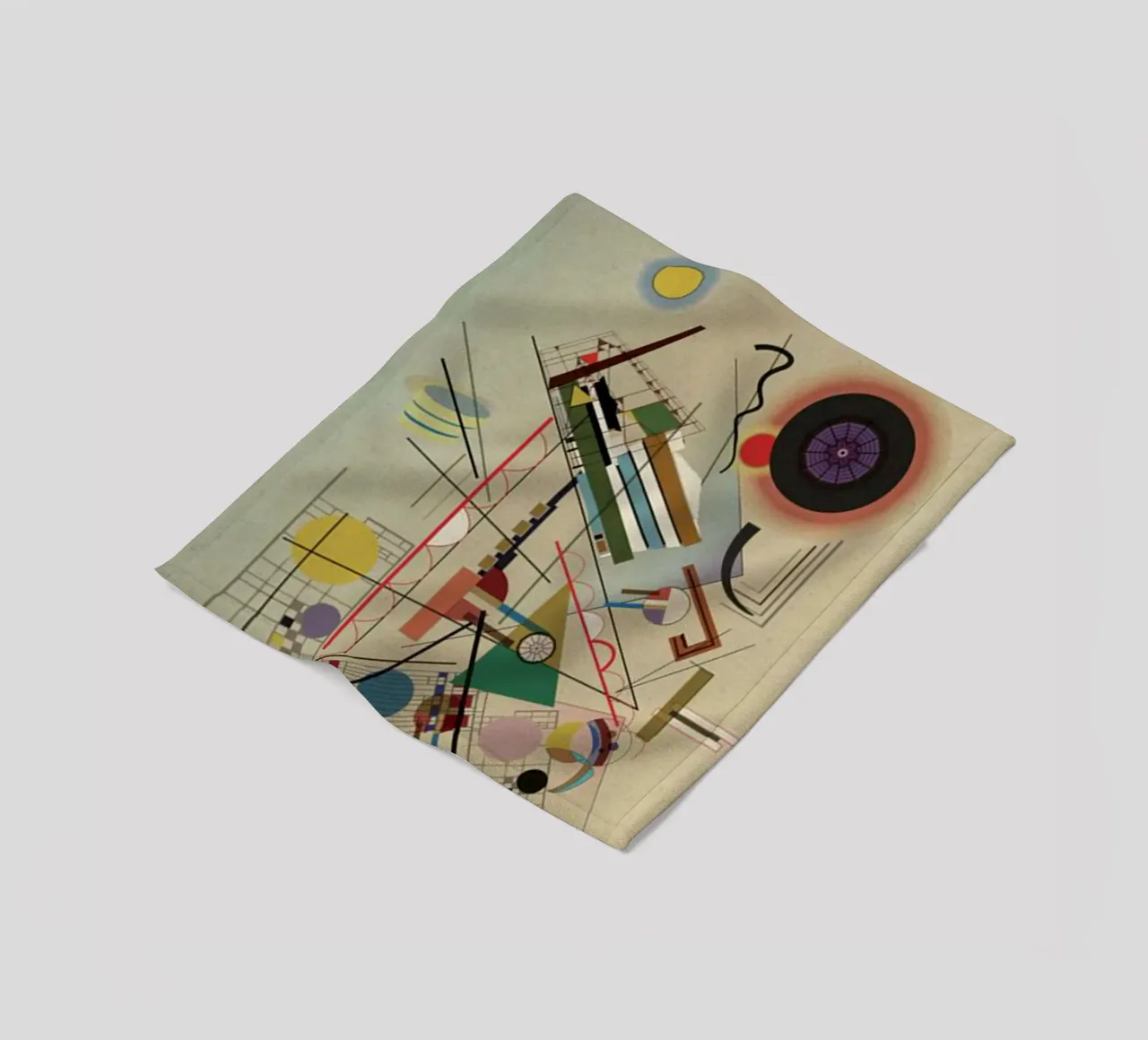 circles, squares, intersecting lines fleece blanket by lara shop