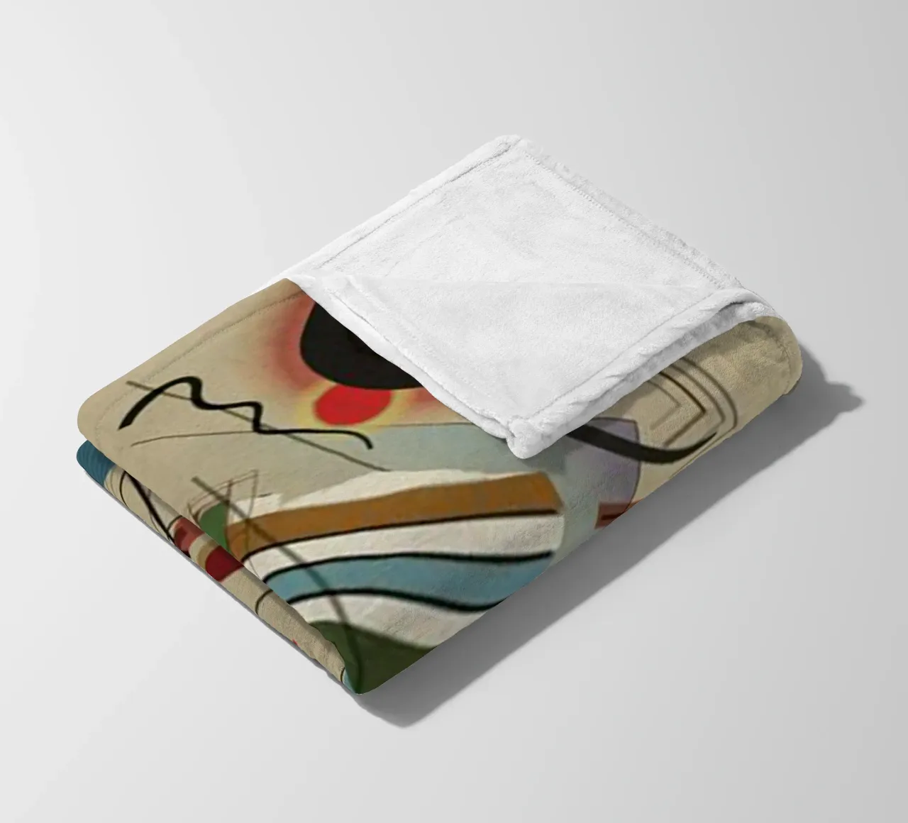circles, squares, intersecting lines fleece blanket by lara shop