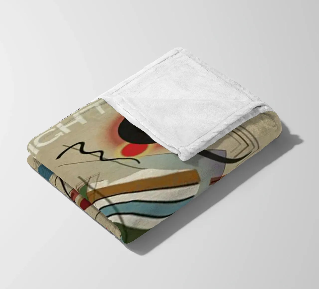 circles, squares, intersecting lines fleece blanket by lara shop
