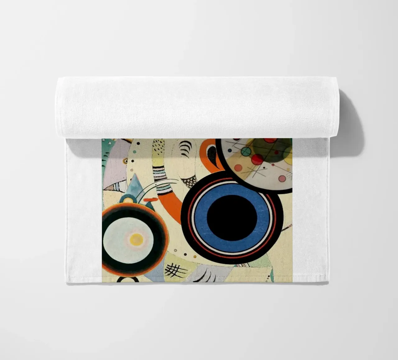 dynamic composition of circular motifs beach towel by lara shop
