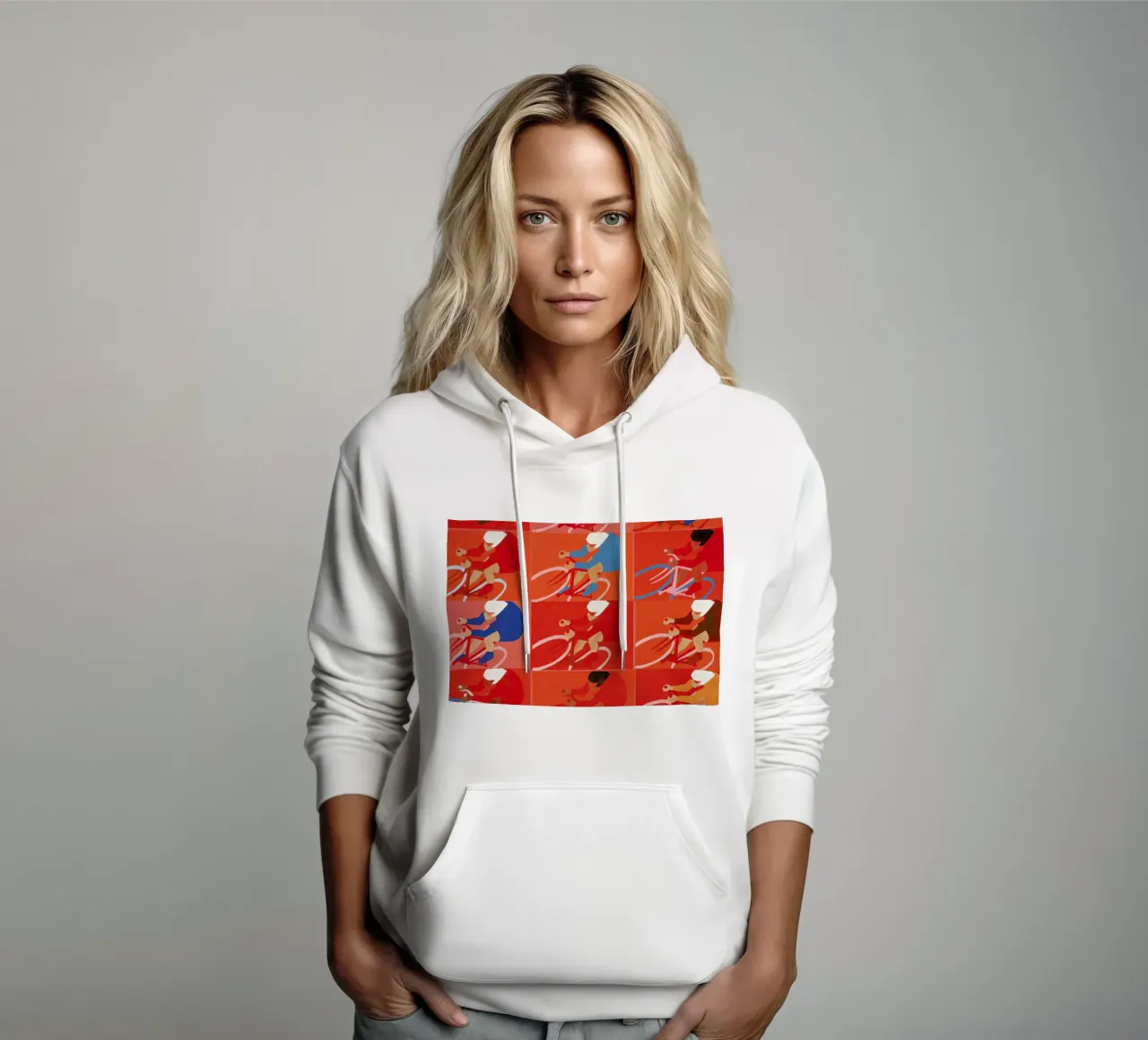 Multiple Cyclists felpa con cappuccio da Andy Bridge