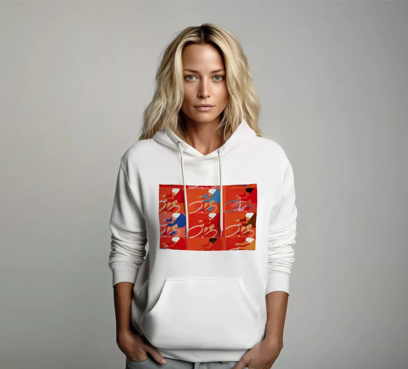 Multiple Cyclists hoodie by Andy Bridge