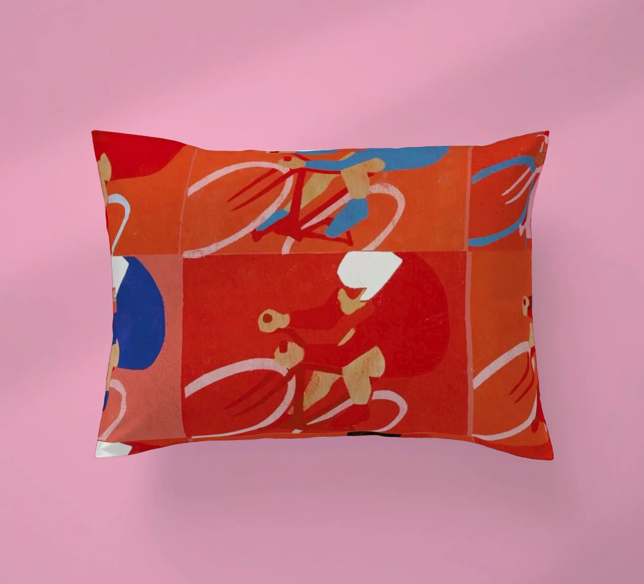 Multiple Cyclists decorative cushion by Andy Bridge